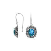 AE-8101-LBT Sterling Silver Earring With London Blue Topaz Q.
